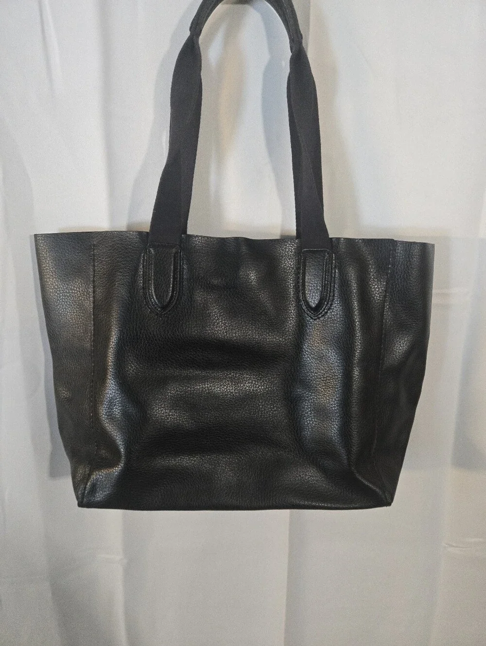 Coach Black Pebbled Leather Tote with Gold Tag
